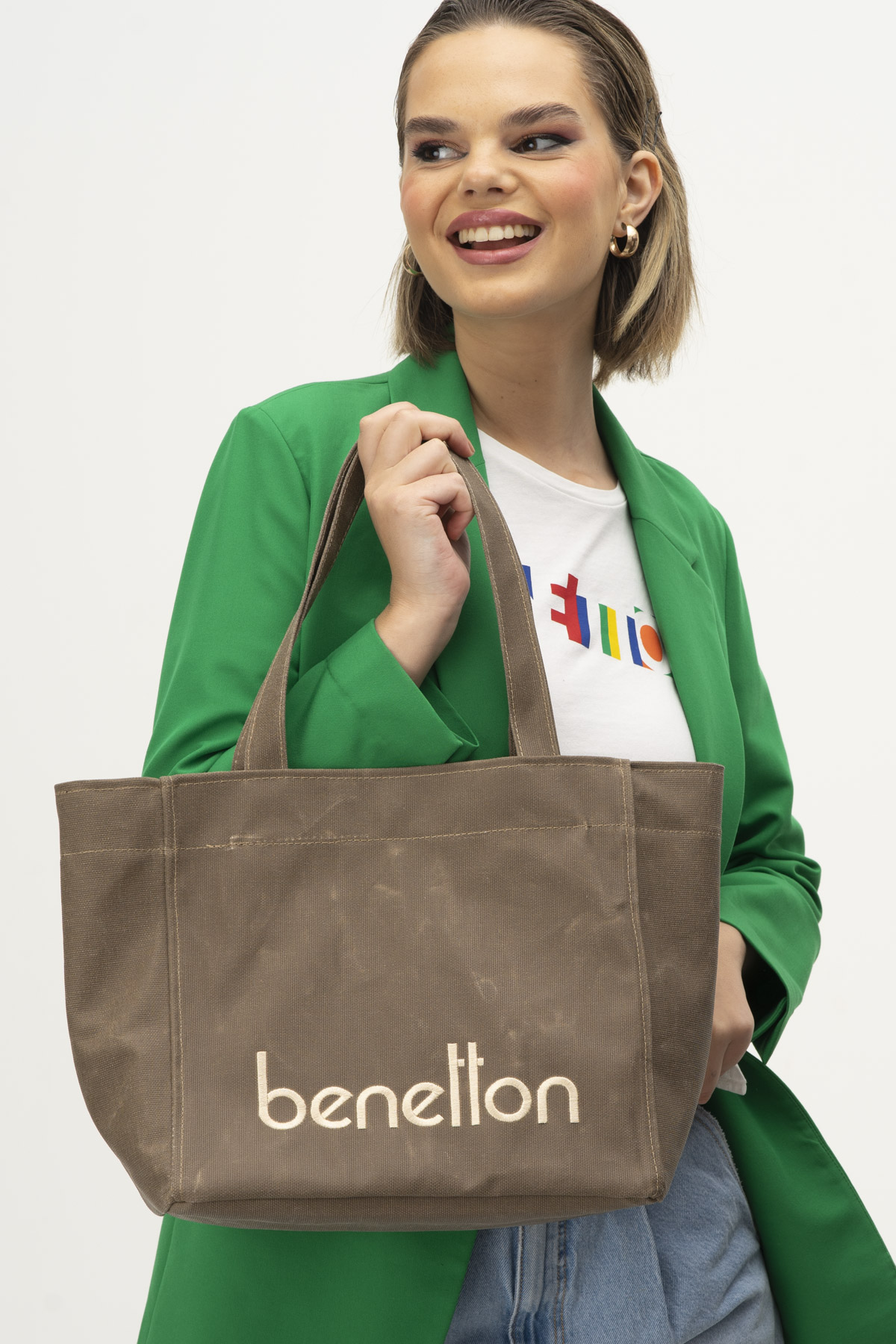 BENETTON BÜYÜK BOY ÇANTA AÇIK KAHVE TAŞ KOD: BNT 1163