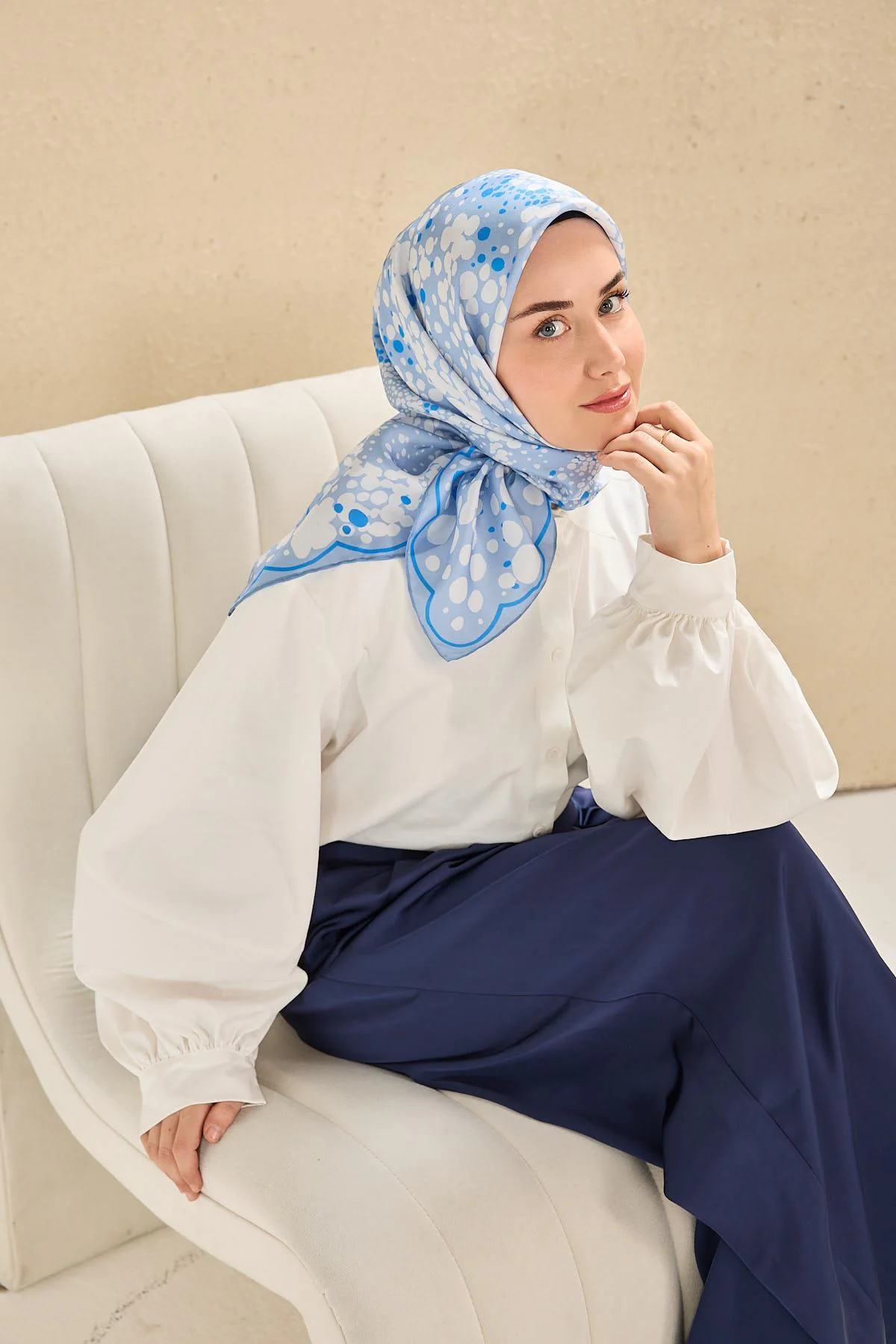 SİLK HOME Twill İpek Eşarp Samanyolu Bebe Mavi Ürün Kodu: 11515-15