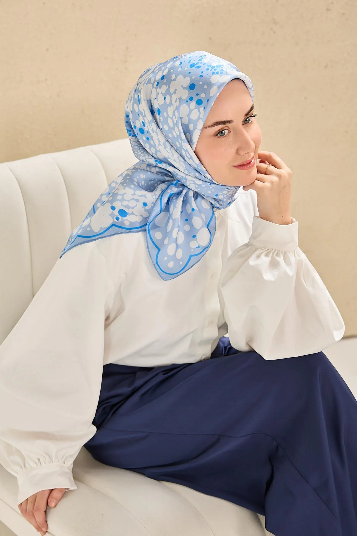 SİLK HOME Twill İpek Eşarp Samanyolu Bebe Mavi Ürün Kodu: 11515-15