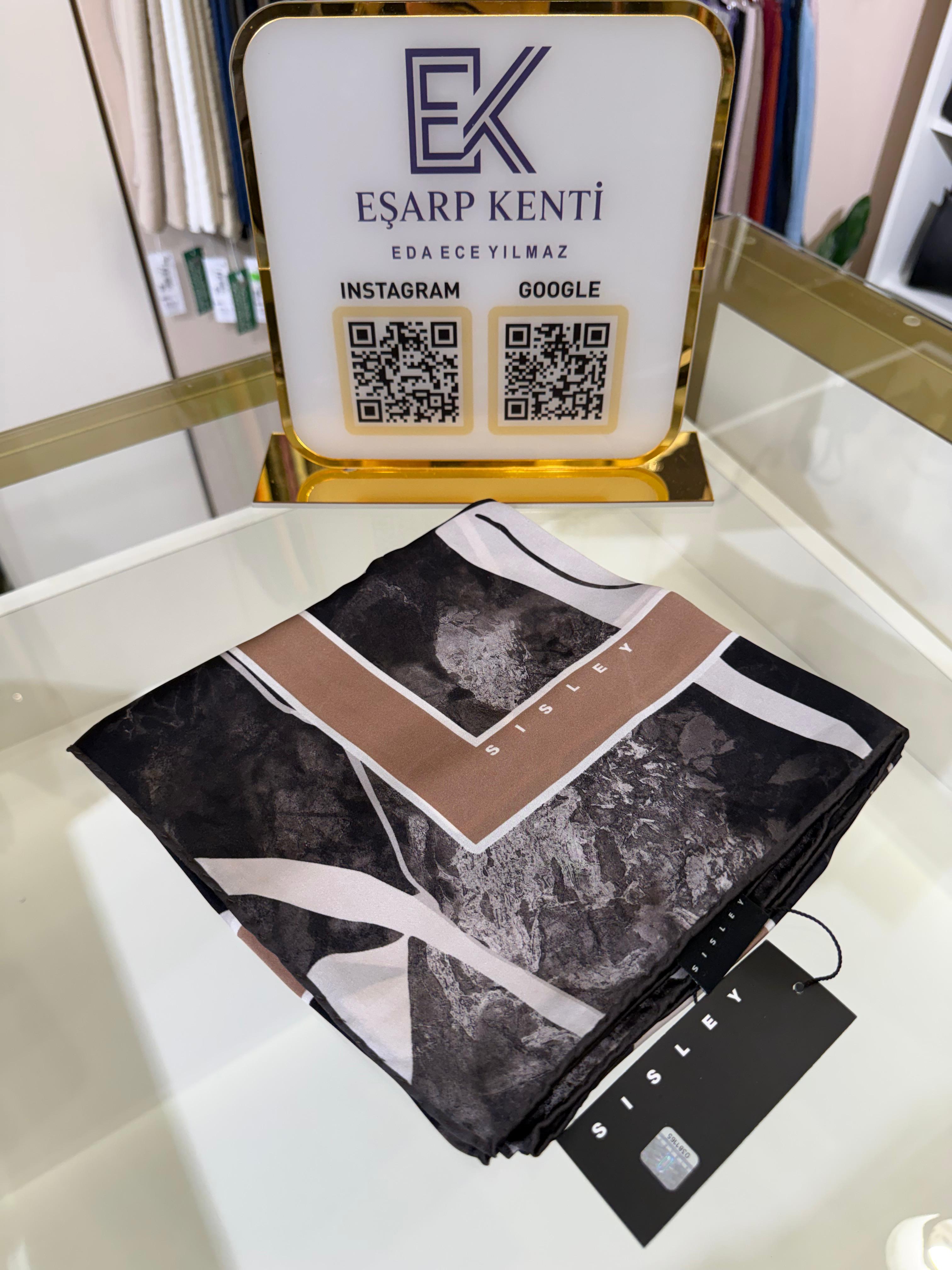 SİSLEY SURA İPEK EŞARP 2043 10 ANTRASİT