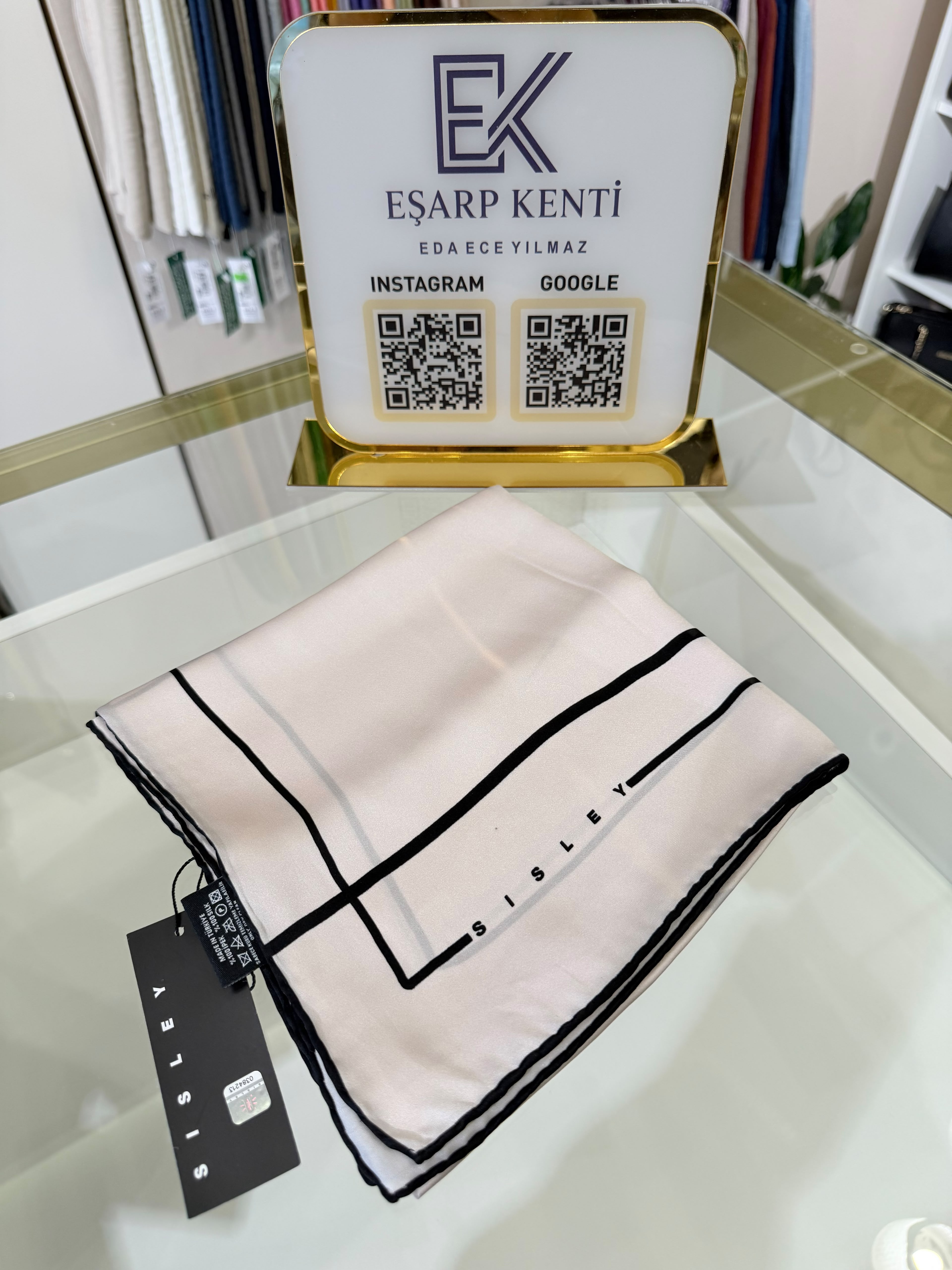 SİSLEY SURA İPEK EŞARP 2038 12 BEJ