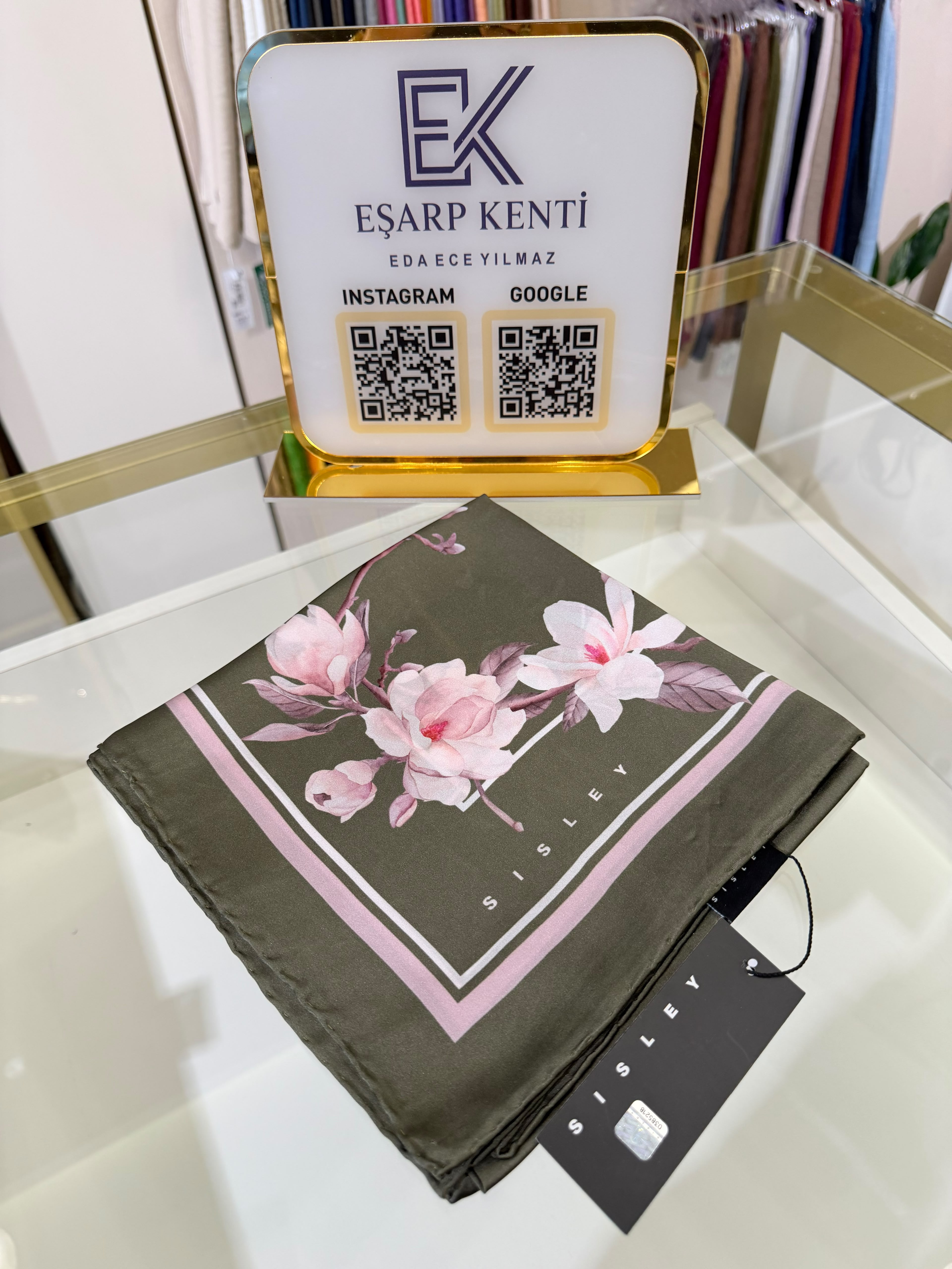 SİSLEY SURA İPEK EŞARP 2036 05 YEŞİL